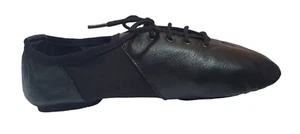 JAZZ TANZSCHUHE schwarz Leder Neopren Schnürung irisches Trikot geteilte Sohle Pump 04 - Bild 1 von 5