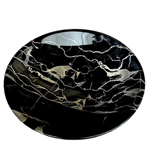 Bowl Centerpiece IN Marble Black Portoro House Decor Interior Design Ø 20cm - Picture 1 of 6
