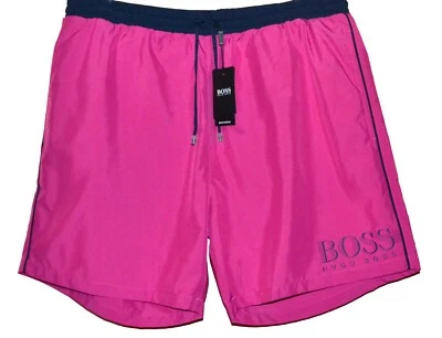 Pantalones Cortos de Natación Hugo Boss Rosa Brillante Azul Logo Para Hombre Playa Atléticos Talla 2XL Foto 1 de 4