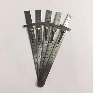 5 - 6" STAINLESS STEEL POCKET PRECISION RULER READ IN ENGLISH 6THS DECIMAL 300/1 - Picture 1 of 2