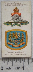 1904 Players Bsdges & Flags of British 'Regiments No. 13 Royal Artillery