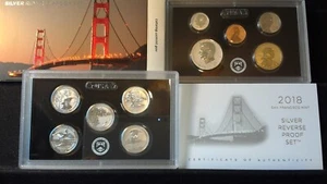 2018-S U.S. Mint Silver REVERSE PROOF Coin Set. 90% silver. Gorgeous! - Picture 1 of 1
