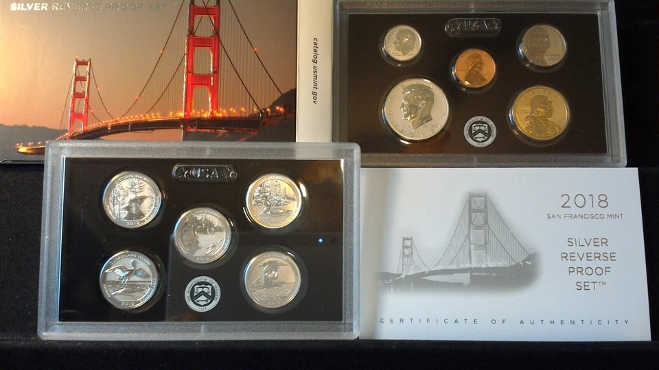 2018-S U.S. Mint Silver REVERSE PROOF Coin Set. 90% silver. Gorgeous! - Image 1 of 1