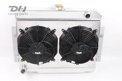 CUBIERTA Y VENTILADORES DE RADIADOR DE ALUMINIO APTOS PARA JEEP Scrambler Series 72-86 CJ5 CJ6 CJ7 3 FILAS Foto 1 de 4