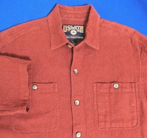 DULUTH TRADING CO MENS SHIRT SHORT SLEEVE M RUST/RED LOOSE WEAVE FREE SWINGING - Picture 1 of 4