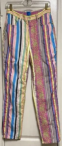 Stunning CHRISTIAN LACROIX JEANS Vintage 90s Vibrant Print High Waist S/M Pants - Picture 1 of 24
