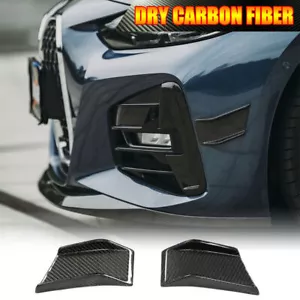 For BMW G22 G23 M440i 2-Door M-Sport ABS CARBON Front Side Bumper Fins Vents - Picture 1 of 7