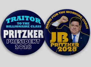 JB Pritzker President 2028 Pin Buttons Political Democrat Liberal Anti-Trump - Picture 1 of 1