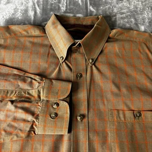 Twenty X Button Down Shirt Mens XL Tall Brown Orange Plaid Long Sleeve Western - Picture 1 of 11