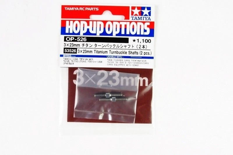 Tamiya 53526 RC Titanium Turnbuckle Shaft Set (3x23mm/2pcs) TA06/XV01/M06 OP526 - Image 1 of 1