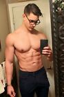 Shirtless Muscular Male Beefcake Jock Hunk Glasses Selfie Guy Man Photo 4X6 G702