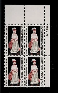 US Scott #1273, Plate Block #28212 1965 John Copley 5c FVF MNH Upper Right - Picture 1 of 1