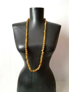 Collar antiguo vintage piedra preciosa natural tallada a mano ágata verde semitranslúcida - Imagen 1 de 12