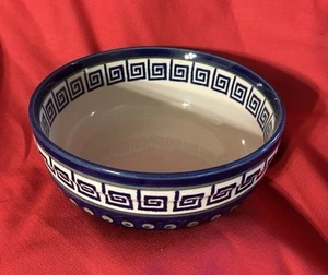 Boleslawiec Polish Pottery 7” Serving Dish Peacock Zaklady Art Nouveau EUC - Picture 1 of 3
