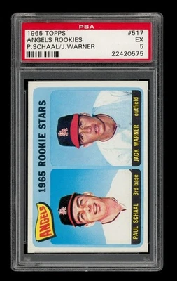 1965 Topps Set-Break #517 Angels Rookies P.Schaal, J.Warner PSA 5 EX Foto 1 de 3