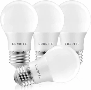 Luxrite A15 LED Light Bulb 40W Equivalent Dimmable 4000K 600lm E26 Base 4-Pack - Picture 1 of 8