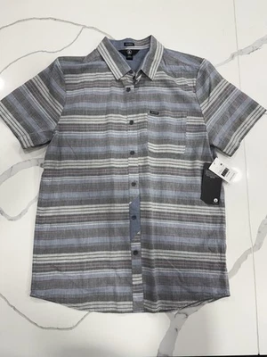 Volcom Shirt Mens Medium Blue Modern Fit Short Sleeve Button Up Casual - Image 1 of 3