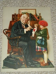 1930's Art Print ~ A SERIOUS CASE ~ NORMAN ROCKWELL ~ Doll Doctor - Picture 1 of 1