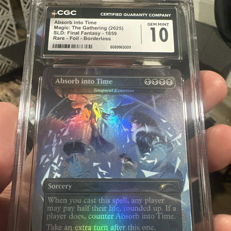 MTG Absorb into Time - Temporal Extortion (Rainbow Foil) CGC 10 Gem FFVIII 🔥 - Image 1 of 4