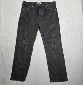 Free People We The Free Jeans Damen 30 (passt 33x28) schwarz distressed gerade - Bild 1 von 13