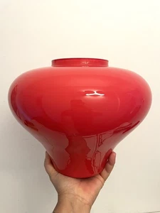 Große Vase Aus Murano-Glas Rot-Orange Aus Den 80er Jahren Im Venini-Stil - Bild 1 von 6