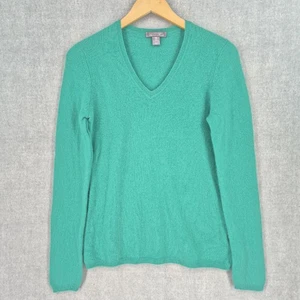 Suéter Charter Club Mujer Medio Verde 100% Cachemira Cuello en V Pullover Suave - Imagen 1 de 18