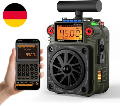 Raddy RF750 plus AM FM SW Kurzwellenradio, Tragbares Miniradio Mit App-Steuerung
