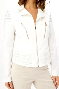 Frank Lyman Zip Front Woven Jacket Size M - Picture 1 of 3