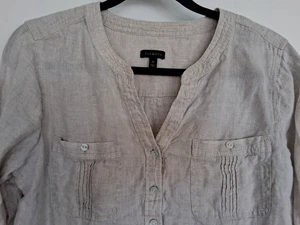 Talbot's M/L beige gausze blouse 100% Linen. Excellent condition. - Picture 1 of 6