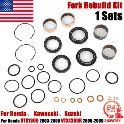 Fork Rebuild Kit FORK BUSHING & SEAL KIT For Honda VTX1300 VTX1300R CB1100 US - Imagen 1 de 4