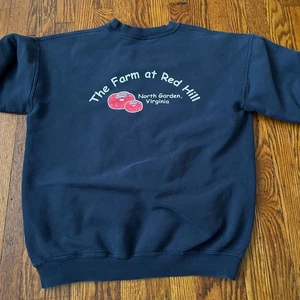 Y2K Gildan Farm Red Hill North Garden VA Blue Distressed Sweatshirt M Boxy - Bild 1 von 12
