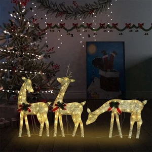 Juego de 3 Telas Doradas Familia Reno Navidad, Acero Grande - Imagen 1 de 12