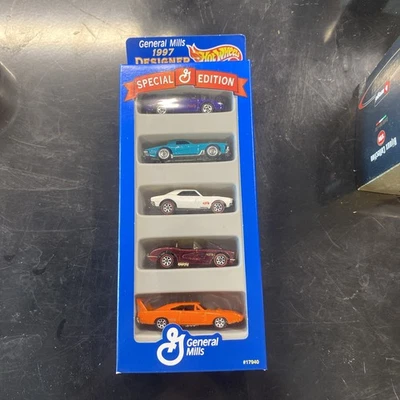Hot Wheels General Mills Designer 5 Cars Gift Pack Mattel Wheels Vintage 1997 - Image 1 of 4