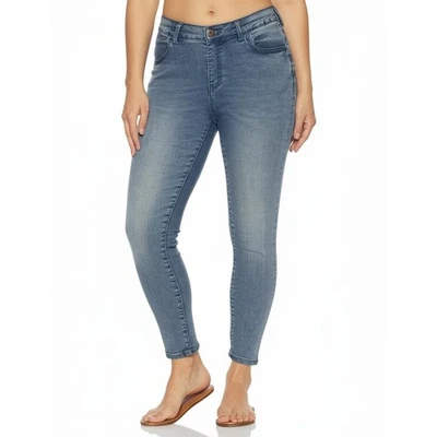 Elle Jeans Women's Light Blue Wash Stretch Faded Casual Chic Size 14R - Image 1 of 4