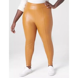 NUEVO Leggings Lane Bryant talla grande de cuero sintético en Cathay Spice Talla 16 - Imagen 1 de 9