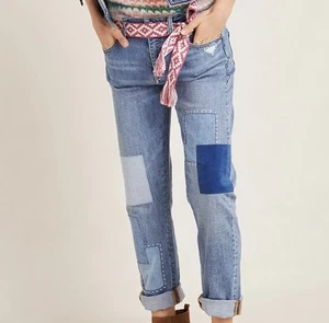 Pilcro by Anthropologie Slim Boyfriend Jeans Size 29 Patchwork - Picture 1 of 8