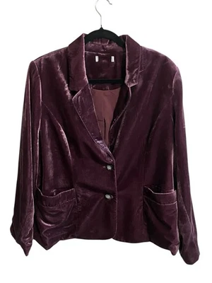 Chaqueta Blazer Púrpura Caprichosa Hippie Botón Terciopelo Mediana (Ver Medidas) Foto 1 de 4