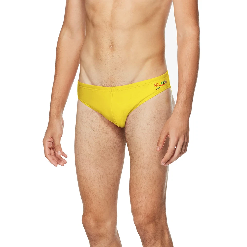 Speedo Men's Swimsuit Brief PowerFlex Eco Solar Blazing Yellow - Image 1 of 1