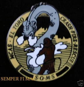 SOMBRERO SOLAPA MCAS EL TORO CRASH RESCATE DE INCENDIOS SOMS MARINES EE. UU. PIN DRAGÓN FUEGO MR 2825 - Imagen 1 de 7