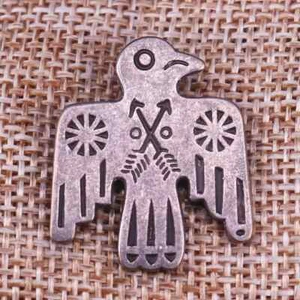 Thunderbird Silver Inspirational "Old Pawn" South-Western Pin Badge Jewelry - Picture 1 of 1
