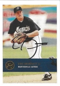 2000 Just Minors - Justifiable #214 Eric Bruntlett (RC) Signed Card Phillies - Picture 1 of 1