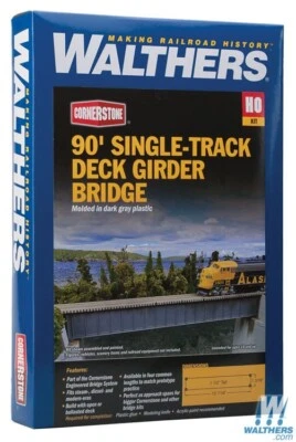 NEW Walthers 90' Single-Track Deck Girder Bridge Kit HO Scale Train FREE US SHIP - Image 1 of 4