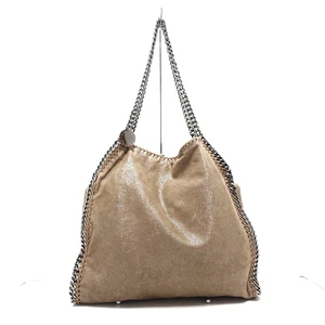 Auth stellamccartney Falabella Beige Silver Synthetic Leather Hardware Tote Bag - Picture 1 of 8