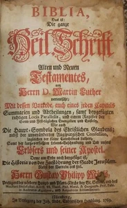1763 Antique German Bible Martin Luther Old New Testament  - Imagen 1 de 8