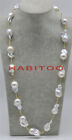 28" Natural 18-22Mm White Baroque Reborn Keshi Pearl Chain Necklace 14K