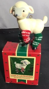 Vintage Hallmark Christmas Ornament Lamb In Legwarmers from 1985 Free Shipping - Picture 1 of 3