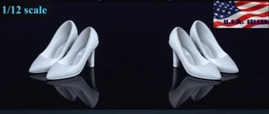 1/12 Scale High Heels Shoes WHITE For 6" PHICEN TBLeague T01 Female Figure ❶USA❶ - Picture 1 of 2