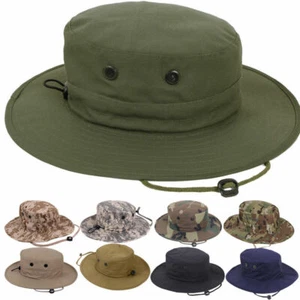 Sombrero BOONIE ajustable selva táctica con ala ancha ¡1 talla se adapta a TODOS! Muchos colores - Imagen 1 de 48