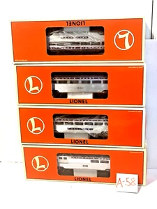 LIONEL O GA ~ATLANTIC COAST LINES ~ 4-ALUM. PASS. CARS ~ #6-19155-56-57 ~58 - Picture 1 of 5