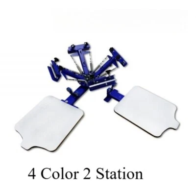 4 Color 2 Station Screen Printing Machine Press Equipment Screen Kit Printer NEW - Image 1 of 4